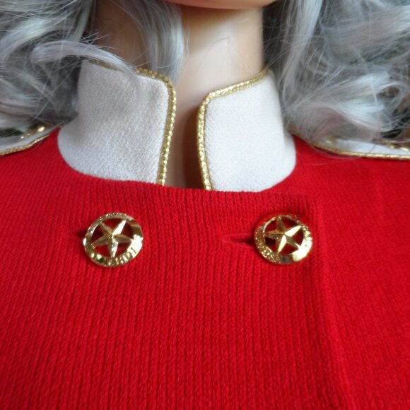 St. John Cruize Line Knit Red/Ivory Trim Skirt & Jacket Suit Size 8 - Picture 9 of 16